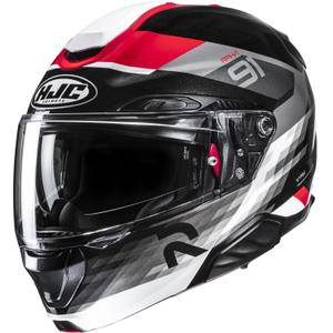 Kask motocyklowy typu flip-up HJC RPHA 91 Madal MC1 czarno-szaro-czerwony