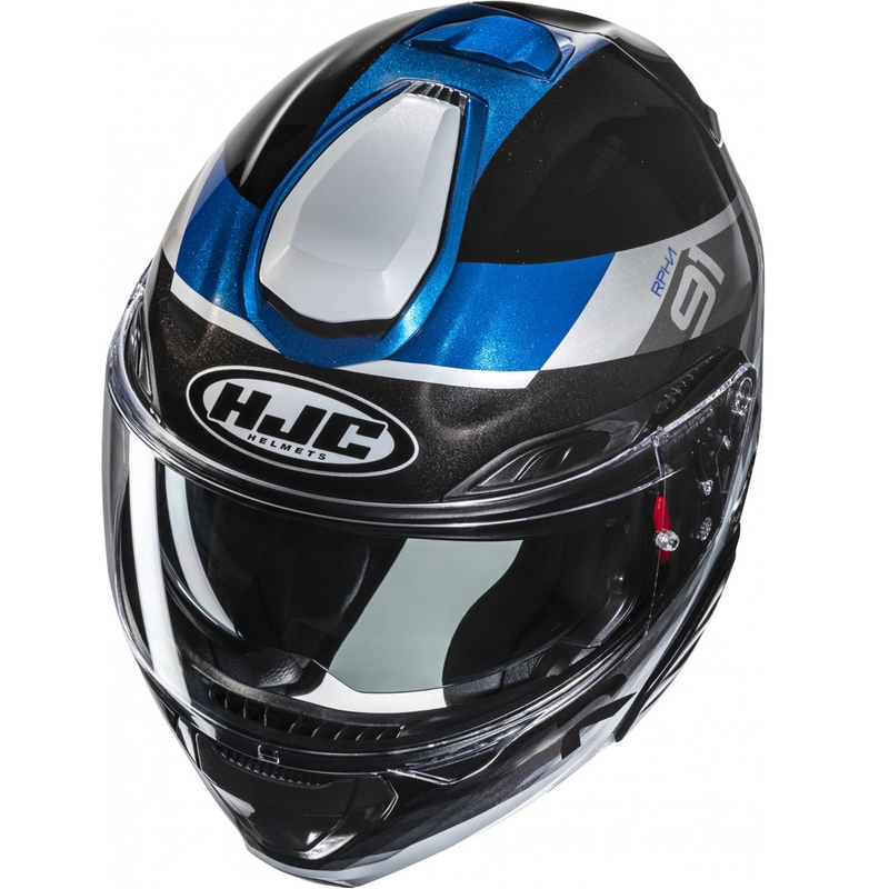 Kask motocyklowy typu flip-up HJC RPHA 91 Madal MC2 czarno-szaro-niebieski