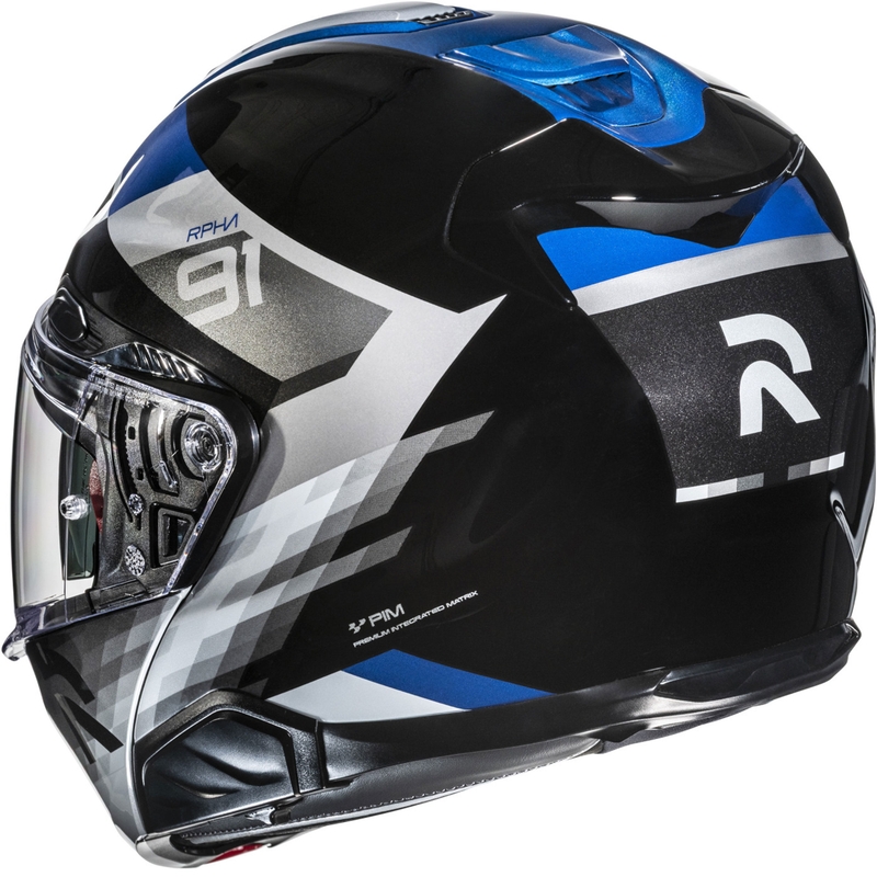 Kask motocyklowy typu flip-up HJC RPHA 91 Madal MC2 czarno-szaro-niebieski
