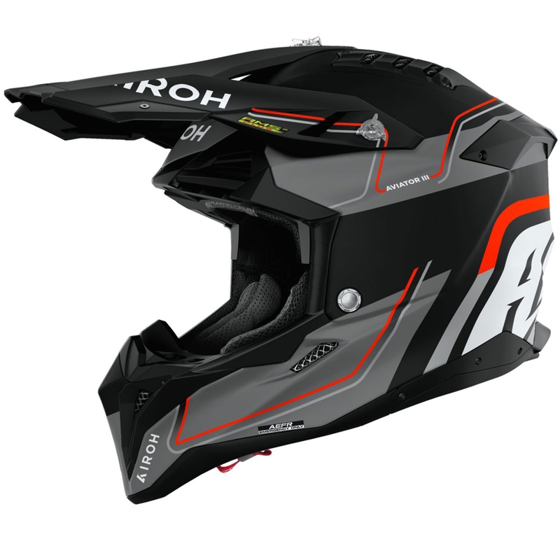 Kask motocrossowy Airoh Aviator 3 Leader matowy pomarańczowy