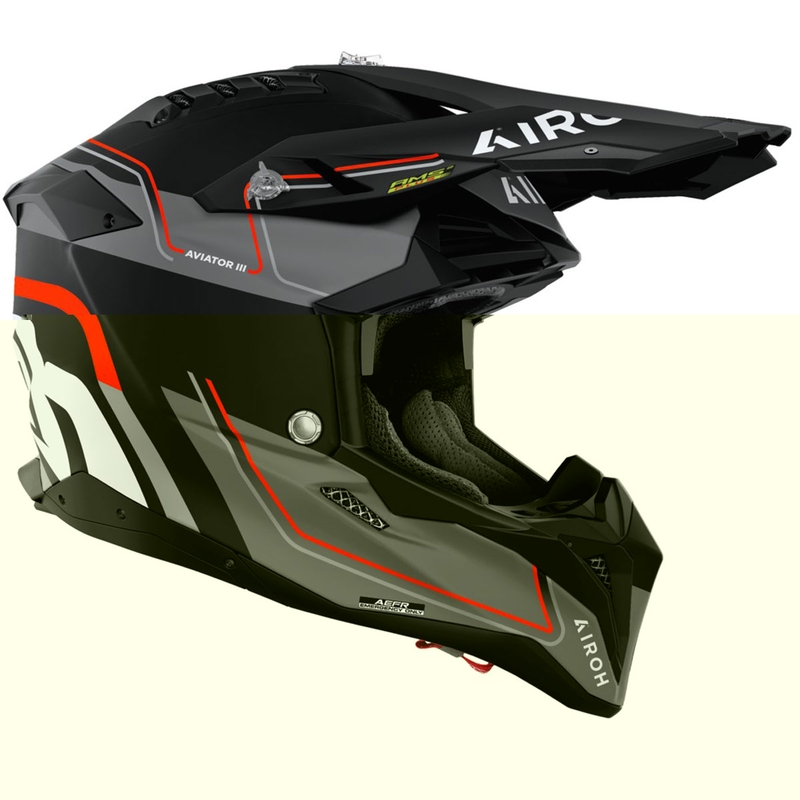 Kask motocrossowy Airoh Aviator 3 Leader matowy pomarańczowy