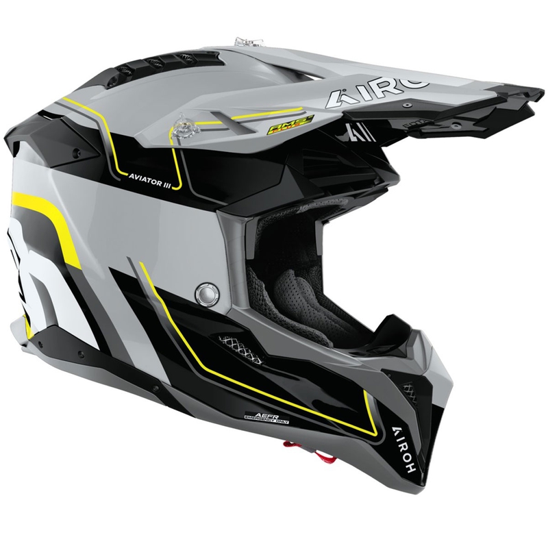 Kask motocrossowy Airoh Aviator 3 Leader błyszczący żółty