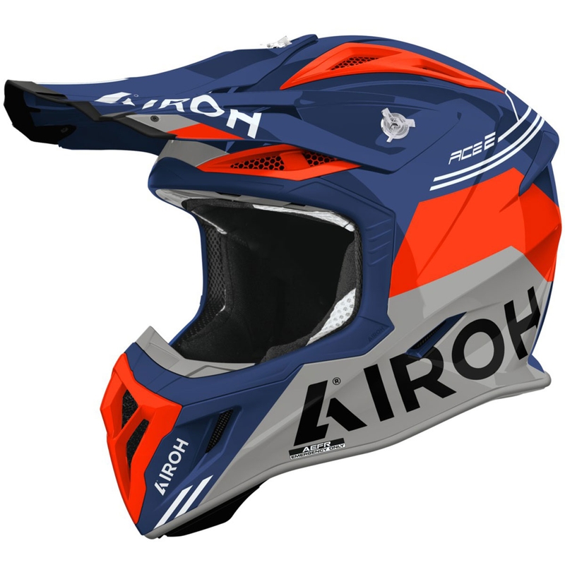 Kask motocrossowy Airoh Aviator ACE 2 Fury błyszczący cyjanowo-czerwony