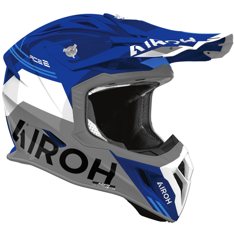 Kask motocrossowy Airoh Aviator ACE 2 Fury, błyszczący niebieski