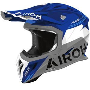 Kask motocrossowy Airoh Aviator ACE 2 Fury, błyszczący niebieski