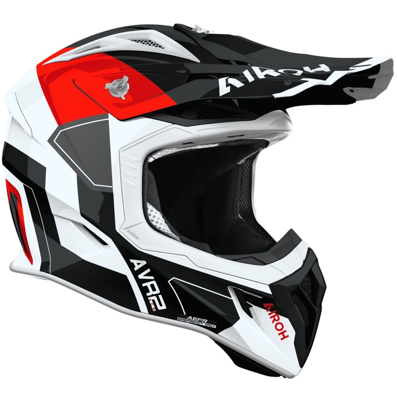 Kask motocrossowy Airoh Aviator ACE 2 Shield błyszczący czerwony