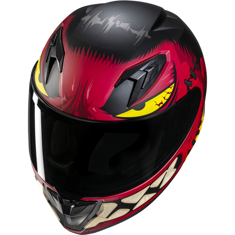 Kask motocyklowy integralny dziecięcy HJC Y10 Frank MC1SF czerwono-czarno-żółty