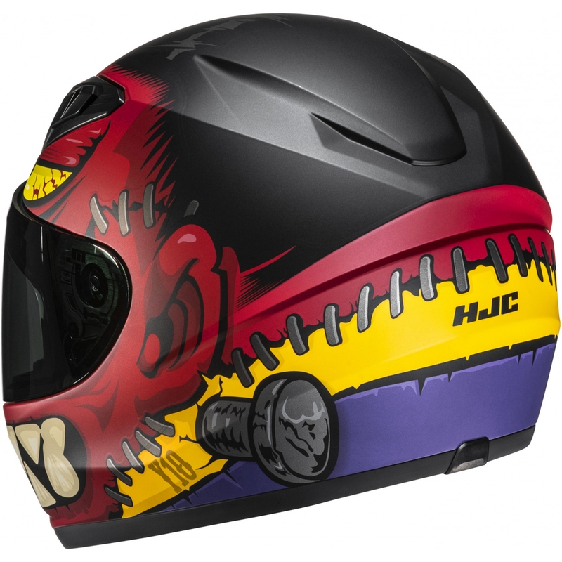 Kask motocyklowy integralny dziecięcy HJC Y10 Frank MC1SF czerwono-czarno-żółty