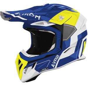 Kask motocrossowy Airoh Aviator ACE 2 Shield błyszczący niebiesko-żółty