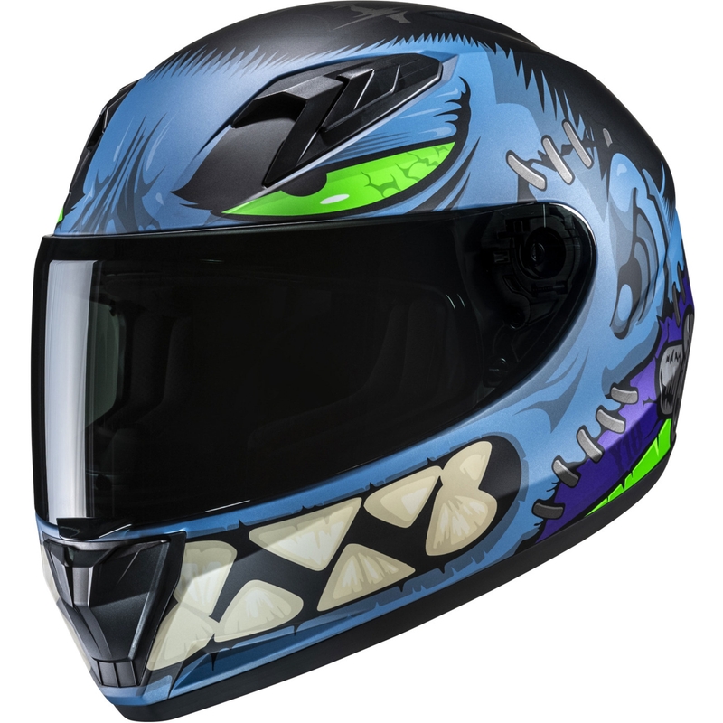 Kask motocyklowy integralny dziecięcy HJC Y10 Frank MC2SF niebiesko-czarny