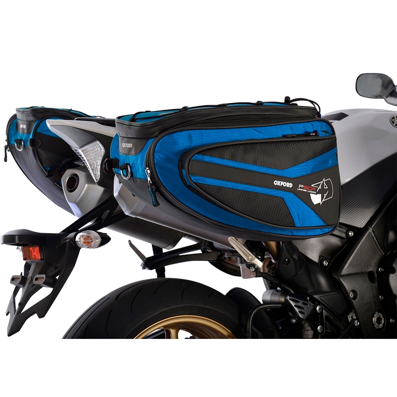 Sakwy boczne na motocykl Oxford P50R czarno-niebieskie