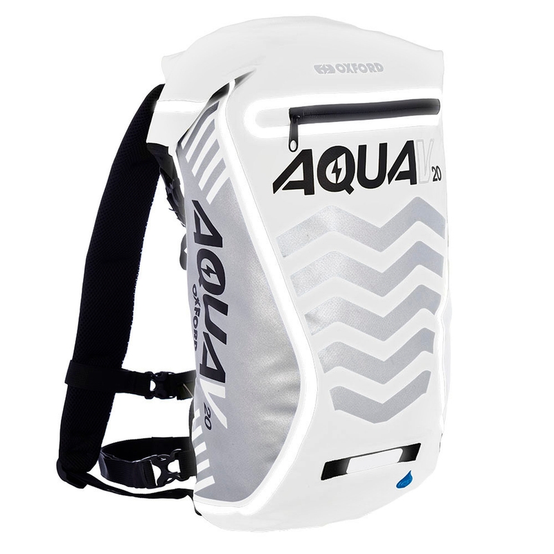 Plecak wodoodporny Oxford Aqua V20 Extreme Visibility biało-szary