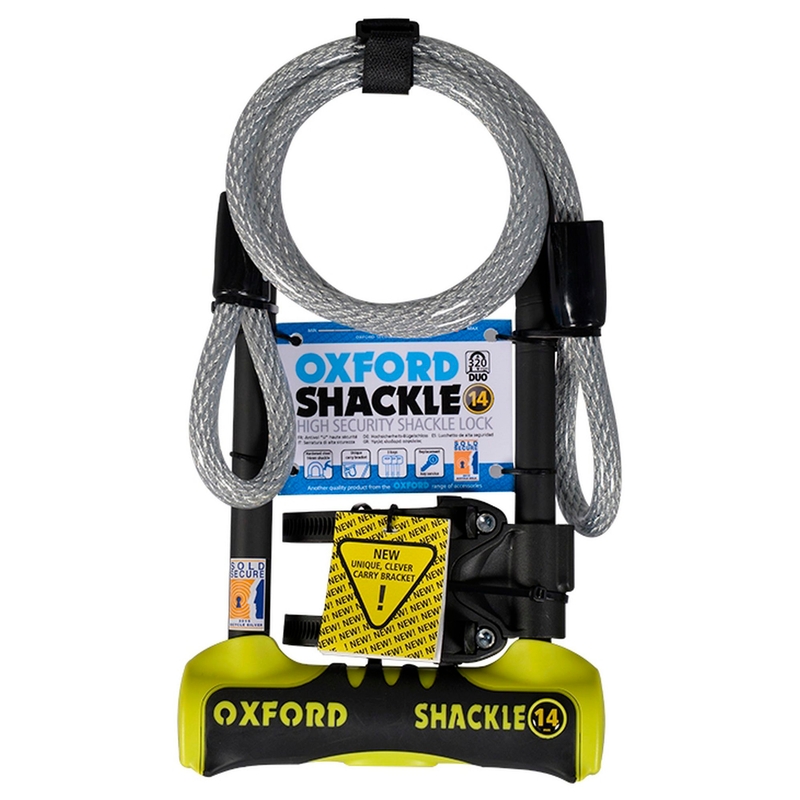 Zamek Oxford U profil Shackle 14 DUO żółto-czarny