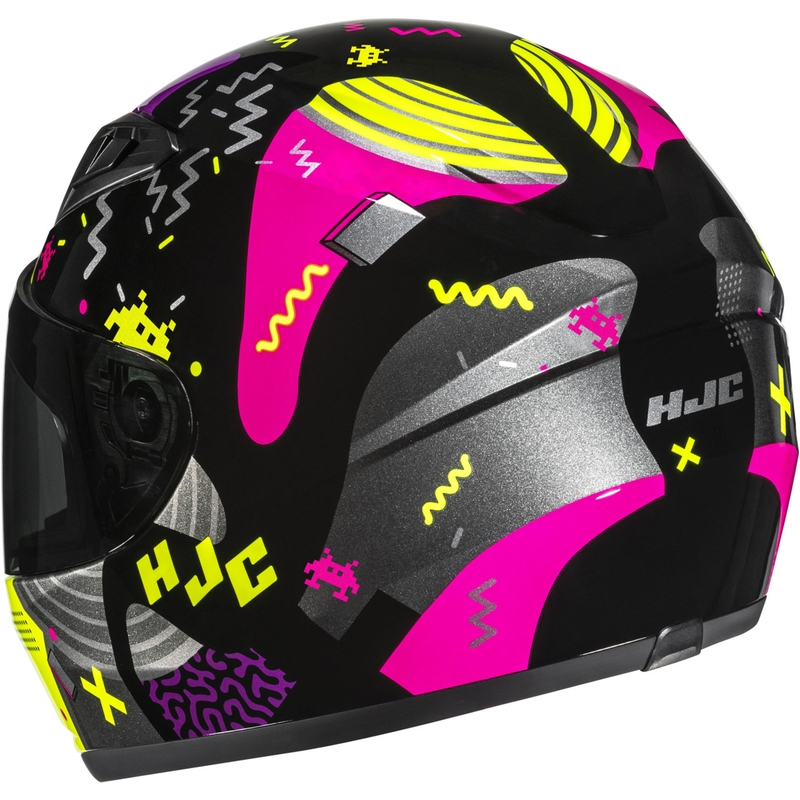 Kask motocyklowy integralny dziecięcy HJC Y10 Mika MC3H czarno-różowy