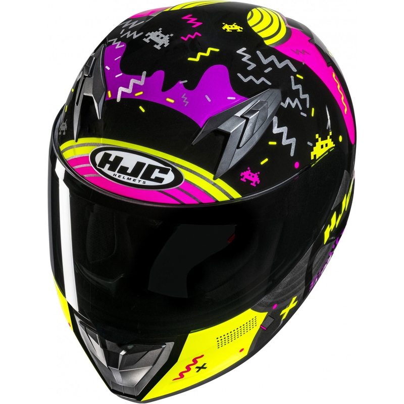 Kask motocyklowy integralny dziecięcy HJC Y10 Mika MC3H czarno-różowy