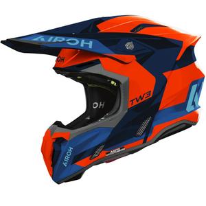 Kask motocrossowy Airoh Twist 3 Fancy błyszczący fluo pomarańczowo-niebieski