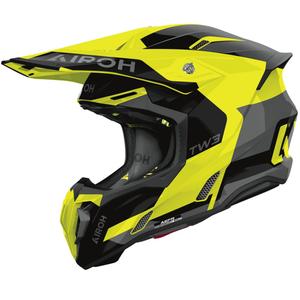 Kask motocrossowy Airoh Twist 3 Fancy, błyszczący, fluorescencyjny żółty