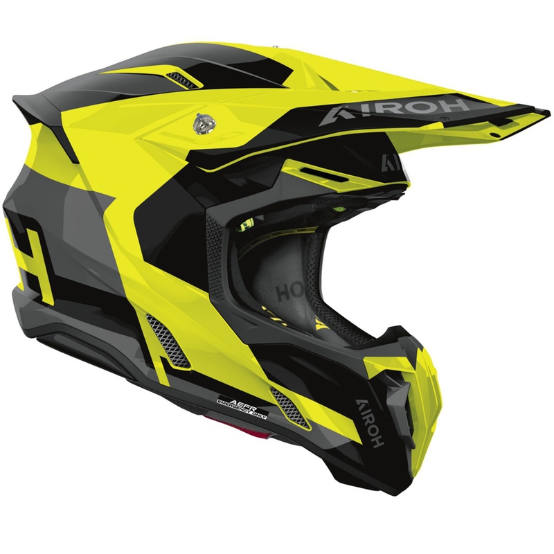 Kask motocrossowy Airoh Twist 3 Fancy, błyszczący, fluorescencyjny żółty