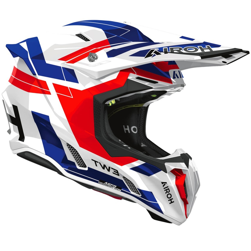 Kask motocrossowy Airoh Twist 3 Dynasty połyskujący niebiesko-czerwony