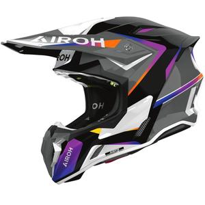 Kask motocrossowy Airoh Twist 3 Hustle błyszczący szaro-fioletowy