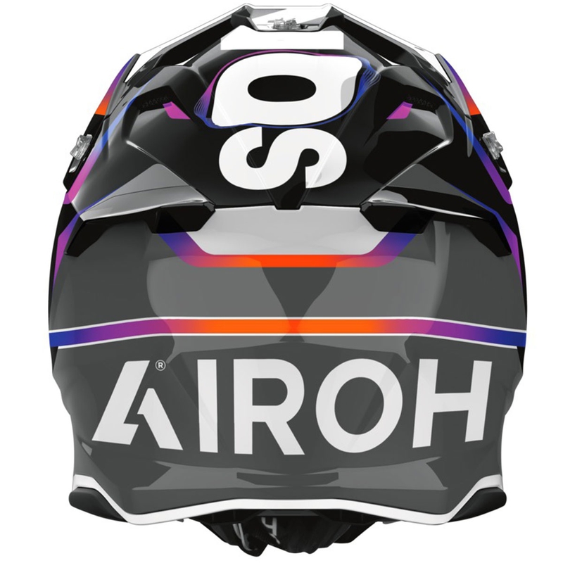 Kask motocrossowy Airoh Twist 3 Hustle błyszczący szaro-fioletowy