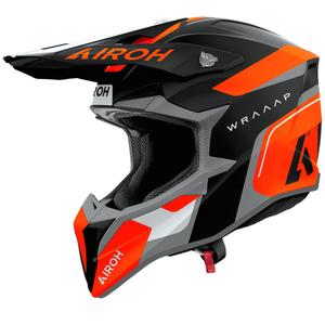 Kask motocrossowy Airoh Wraaap Conquer w kolorze matowym pomarańczowym