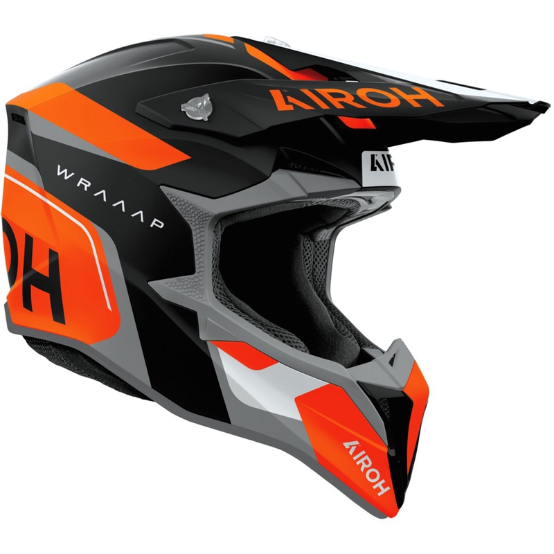 Kask motocrossowy Airoh Wraaap Conquer w kolorze matowym pomarańczowym