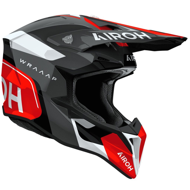 Kask motocrossowy Airoh Wraaap Conquer błyszczący czerwony