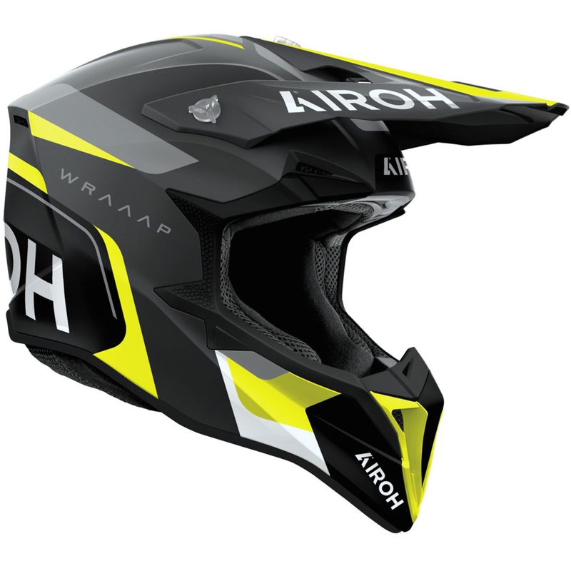 Kask motocrossowy Airoh Wraaap Conquer matowożółty