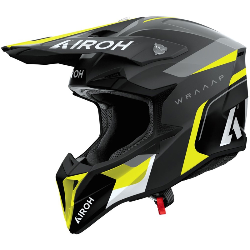 Kask motocrossowy Airoh Wraaap Conquer matowożółty