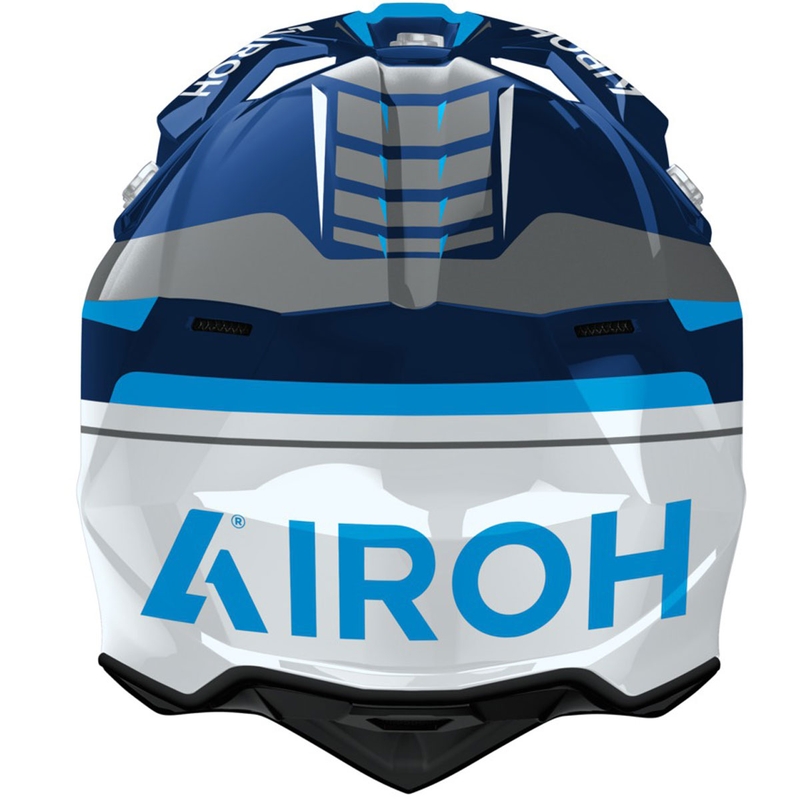 Kask motocrossowy Airoh Wraaap Conquer w kolorze błyszczącego błękitu