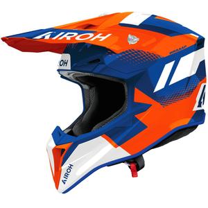 Kask motocrossowy Airoh Wraaap Vision błyszczący pomarańczowo-niebieski