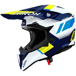 Kask motocrossowy Airoh Wraaap Vision błyszczący żółto-niebieski