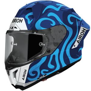 Kask motocyklowy integralny Airoh GP800 Swain, błyszczący niebieski