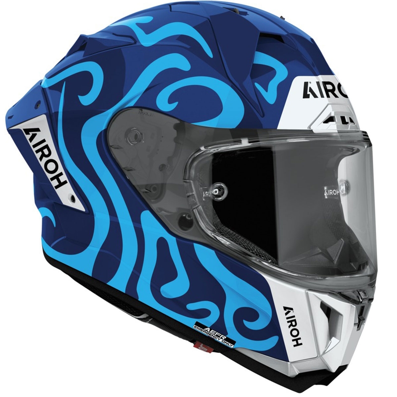 Kask motocyklowy integralny Airoh GP800 Swain, błyszczący niebieski