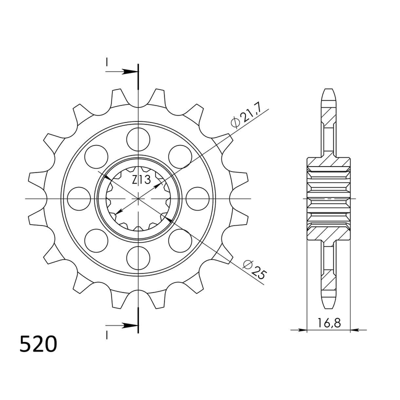 Front sprocket SUPERSPROX STEALTH 16T, 520