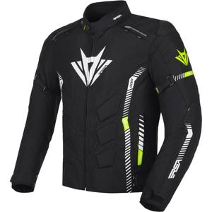 Kurtka motocyklowa RSA Rider w kolorze czarnym, białym i fluorescencyjnym żółtym