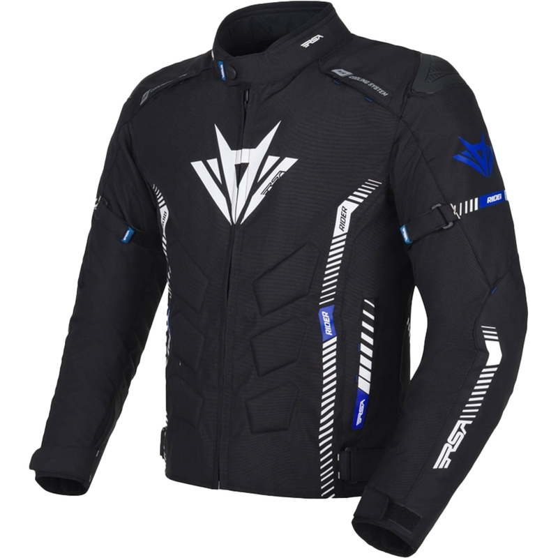 Kurtka motocyklowa RSA Rider czarno-biało-niebieska