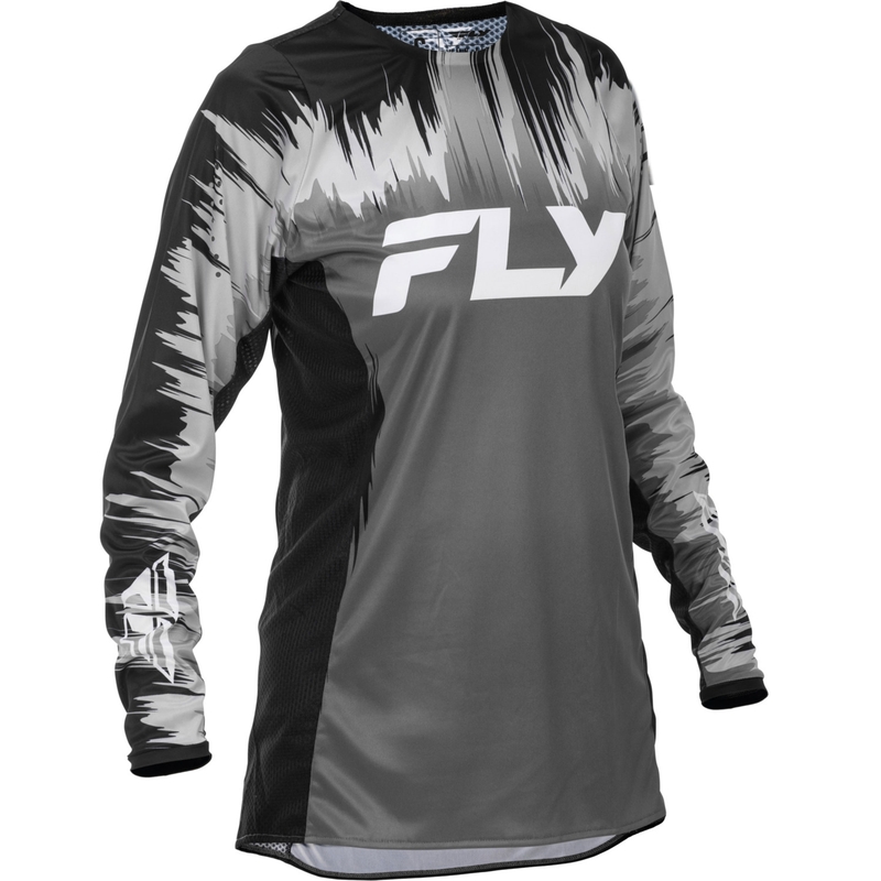 Koszulka motocrossowa damska FLY Racing Lite czarno-szaro-biała