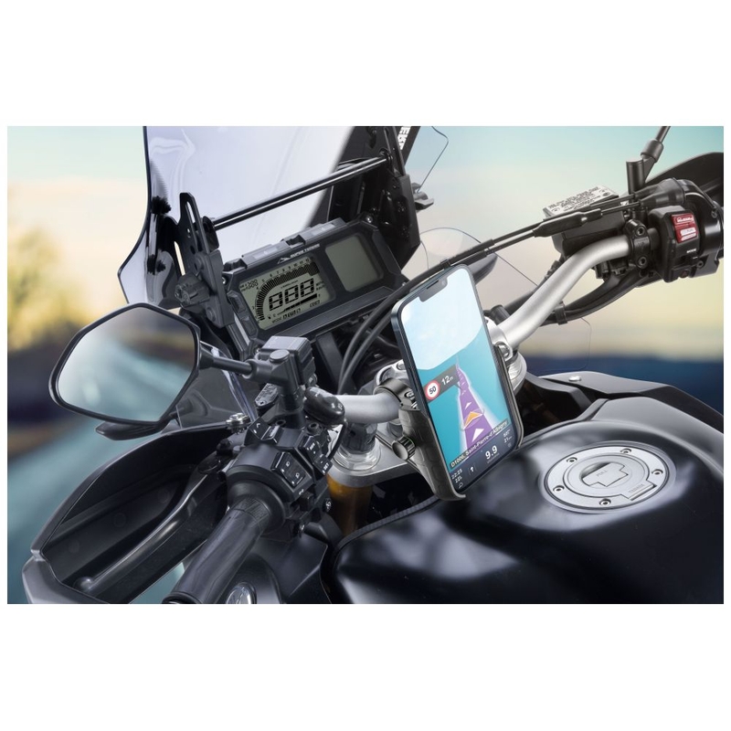 Uchwyt na telefon Interphone Crab z ładowaniem bezprzewodowym i USB-C, czarny