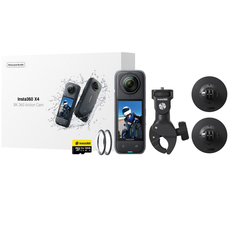 Kamera sportowa Insta360 X4 Motorcycle Bundle w kolorze czarnym
