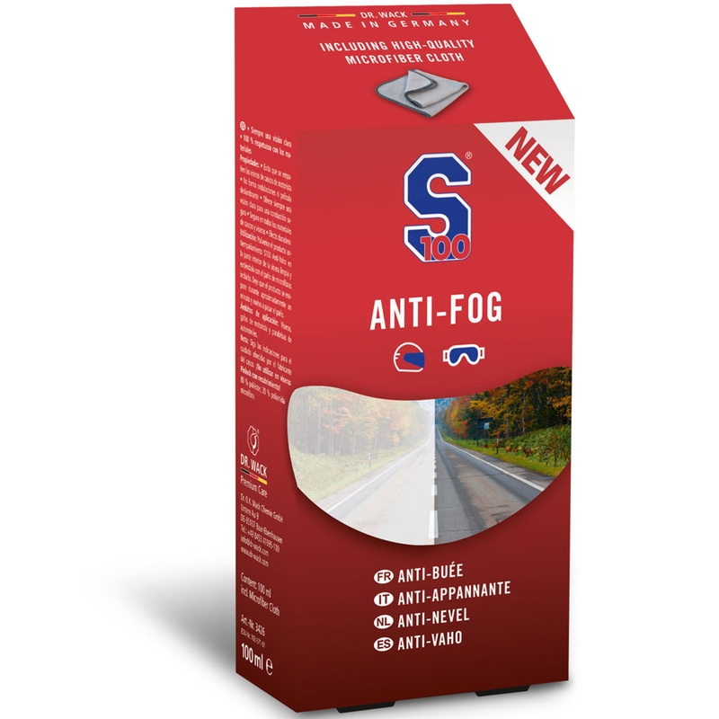 S100 Anti-Fog środek przeciwmgielny w zestawie ściereczka z mikrofibry 100 ml