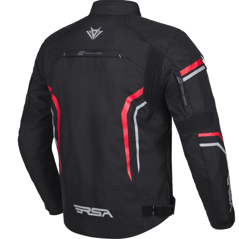 Kurtka motocyklowa RSA Compact 2 czarno-szaro-czerwona
