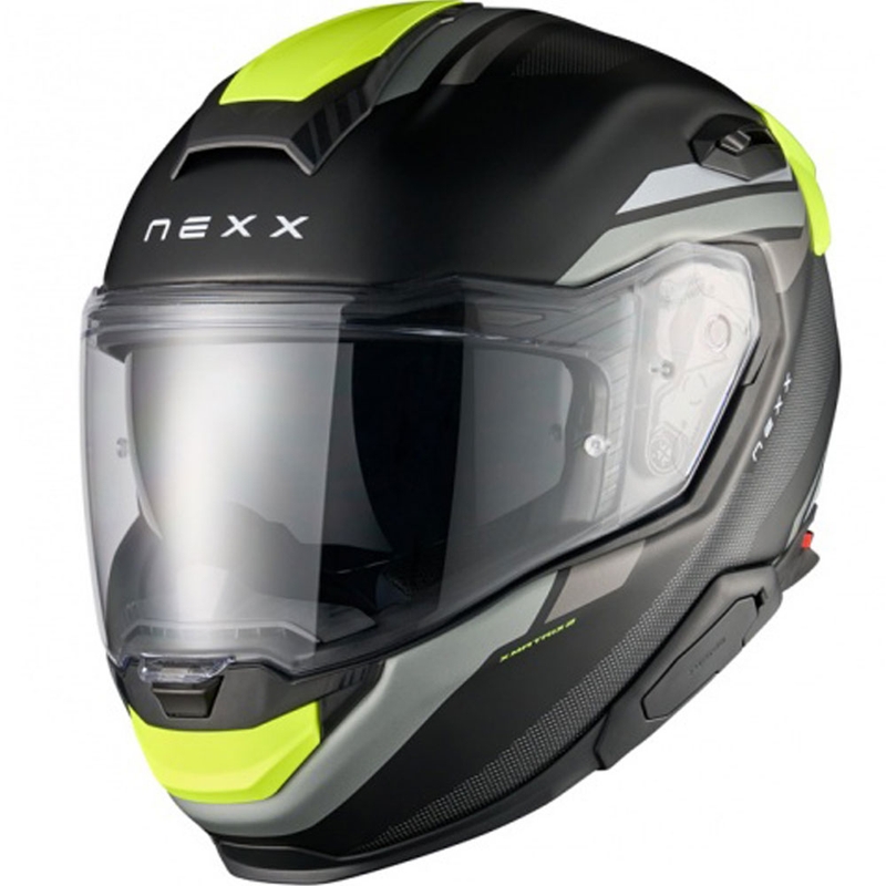 Kask motocyklowy integralny Nexx X.TR Quanta matowo czarny z żółtym fluo