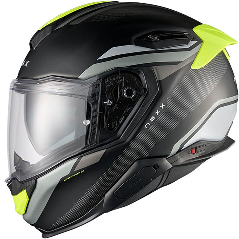 Kask motocyklowy integralny Nexx X.TR Quanta matowo czarny z żółtym fluo