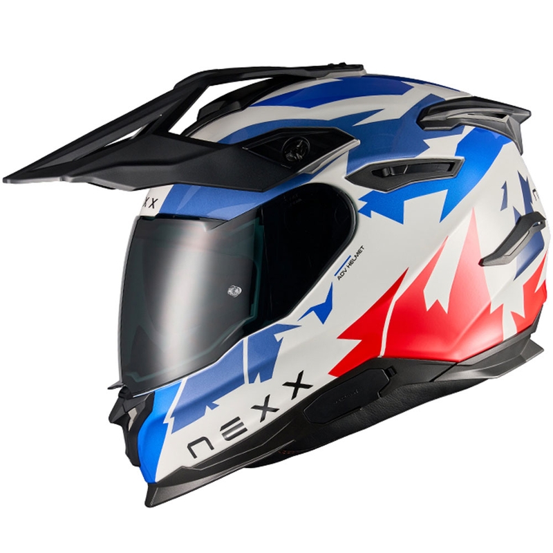 Kask motocyklowy enduro NEXX Y.TRAVL Primal niebiesko-czerwony