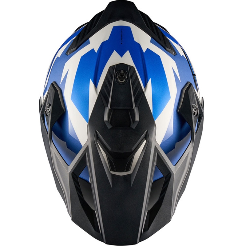 Kask motocyklowy enduro NEXX Y.TRAVL Primal niebiesko-czerwony