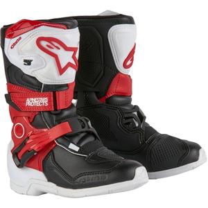 Buty motocyklowe dla dzieci Alpinestars Tech 3S w kolorze czarno-biało-czerwonym