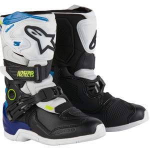 Buty motocyklowe dla dzieci Alpinestars Tech 3S w kolorze biało-czarno-niebieskim