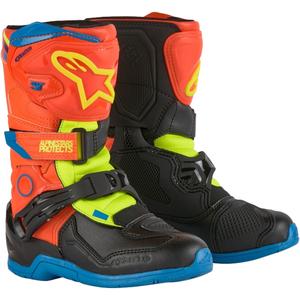 Alpinestars Tech 3S Kids Fluo Orange-Blue-Fluo Yellow-Black Buty motocyklowe dla dzieci